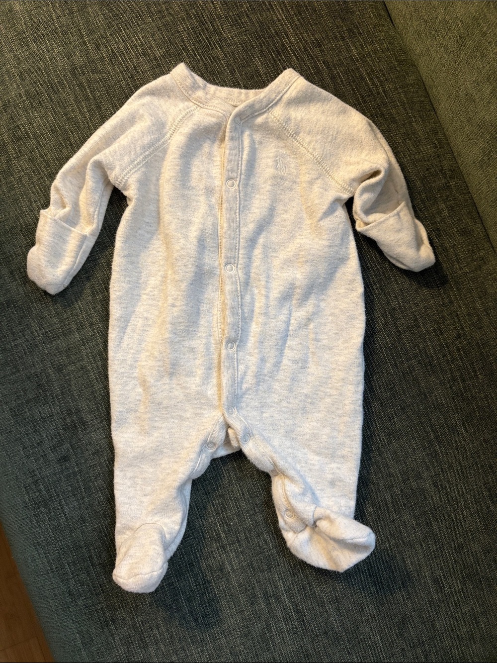 Ralph Lauren Light Gray Baby Footie One-Piece